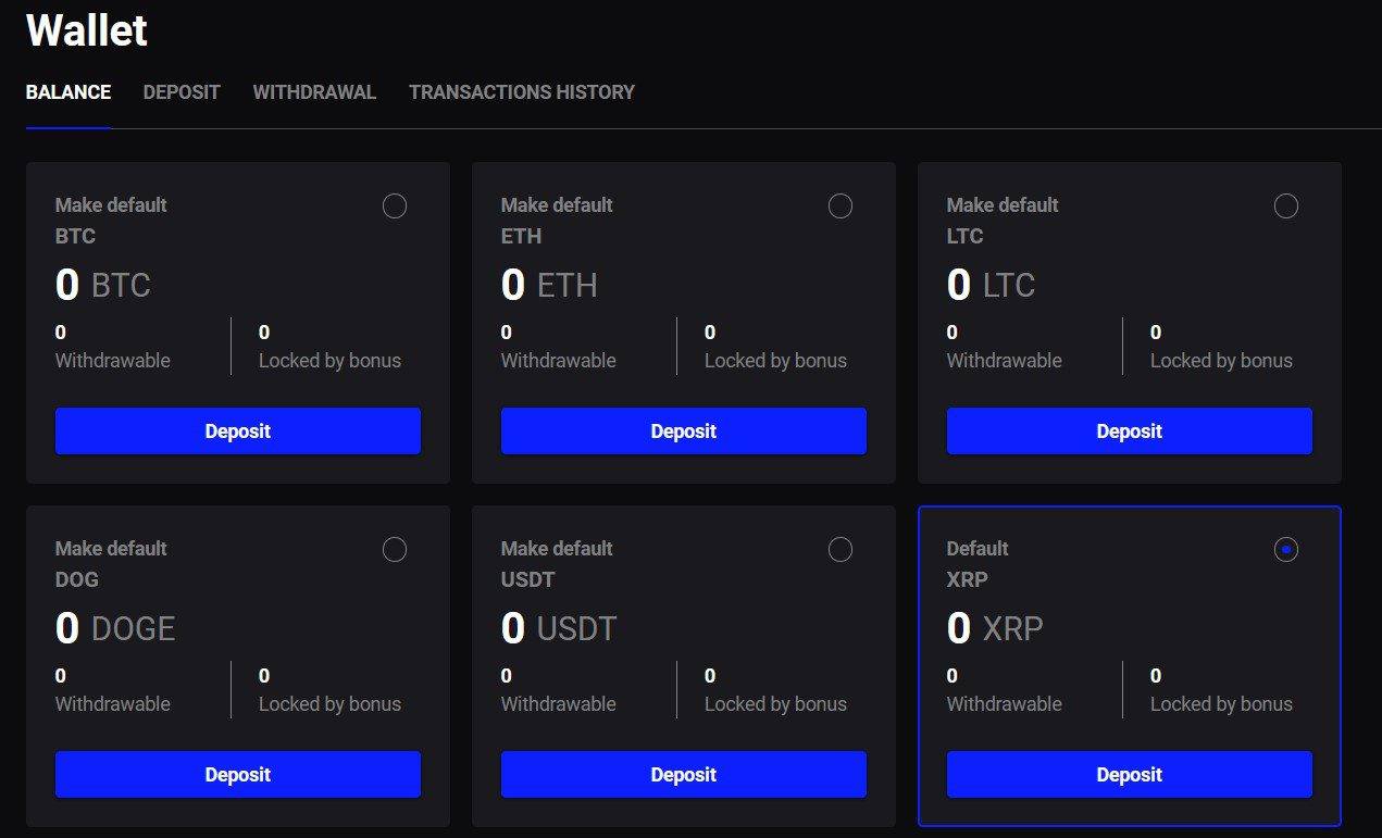 deposit and withdrawal LTC