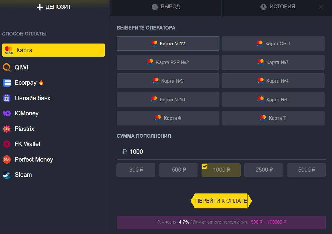 Deposit and withdrawal Turbo casino