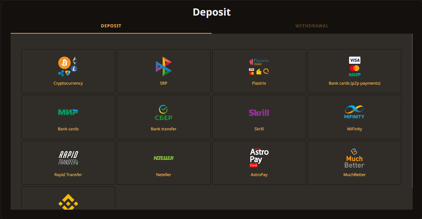 Deposits and withdrawals PlayFortuna