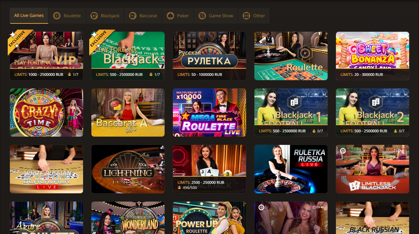 Live casino PlayFortuna