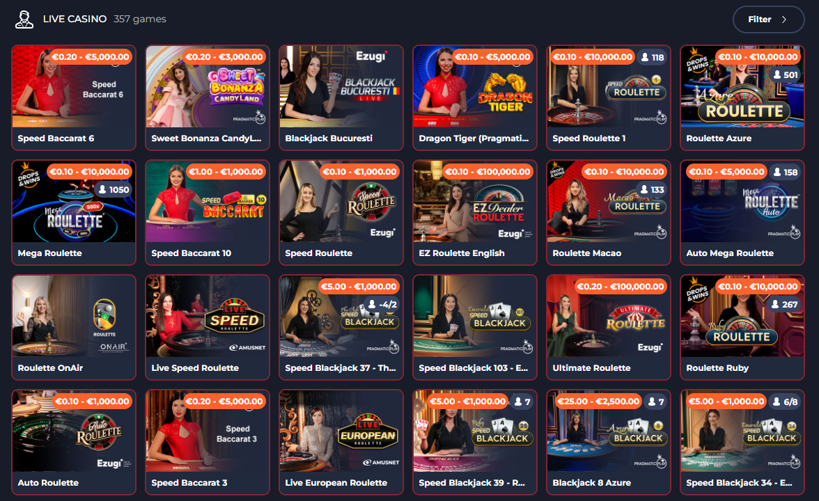 Live Dealer Games SLOTV