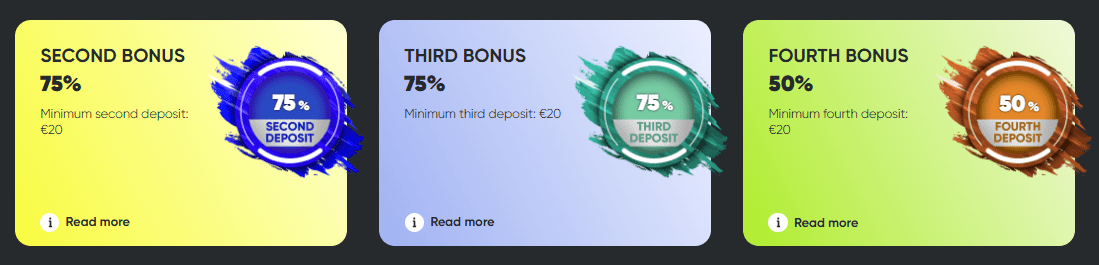 Recharge Bonus from the Second to the Fifth Deposit Fresh