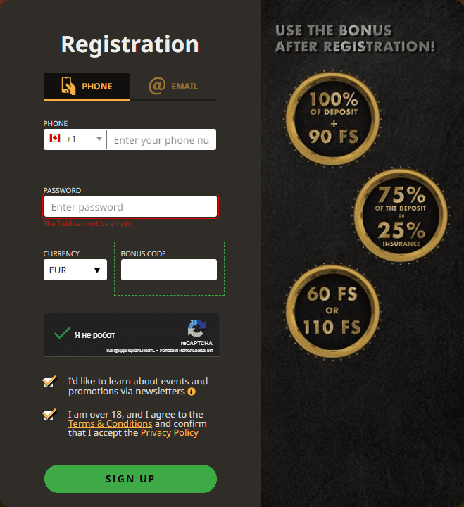 Registration PlayFortuna