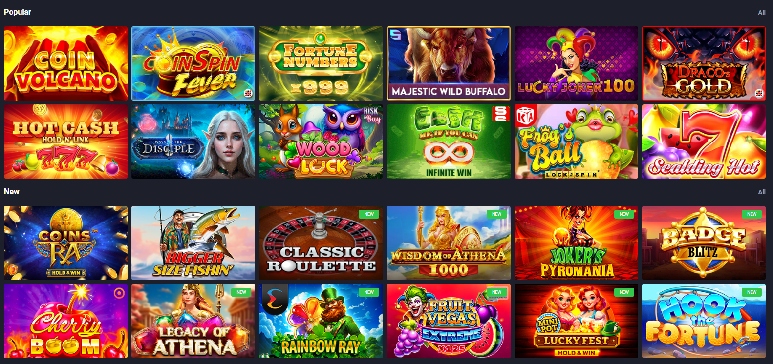 Video Slots, Blackjack, Baccarat, Roulette JVSpin