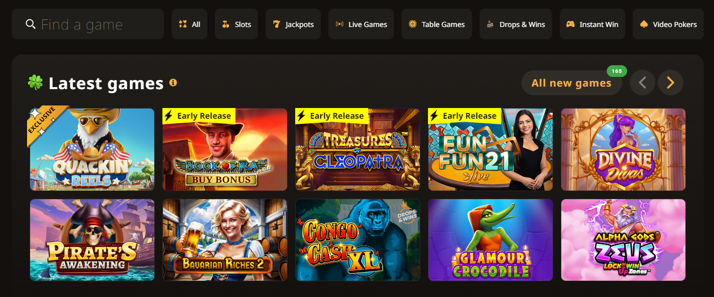 Video slots, blackjack, roulette, baccarat PlayFortuna