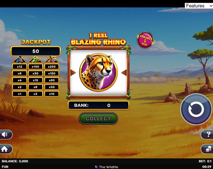 1 reel - blazing rhino