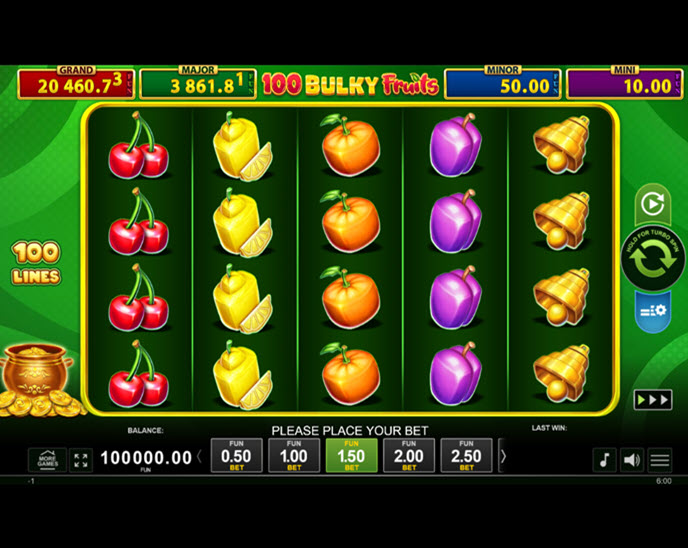 100 bulky fruits golden coins link