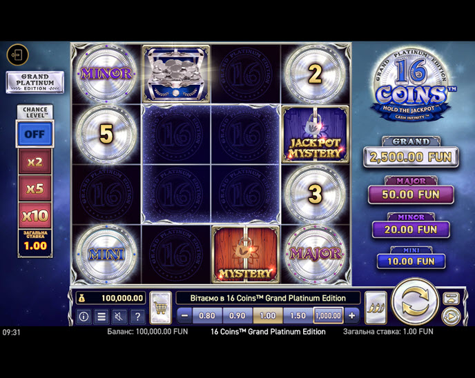 16 coins grand platinum edition