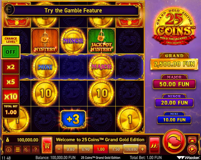 25 coins grand gold edition