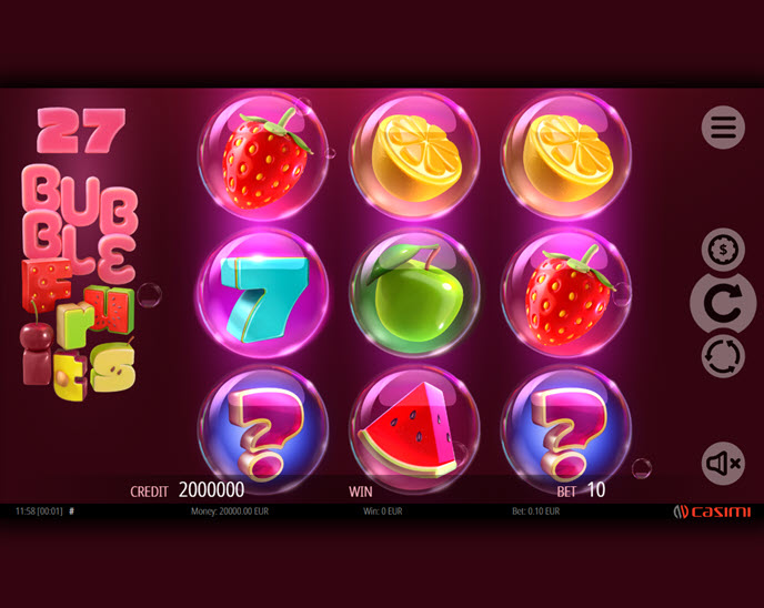27 bubble fruits