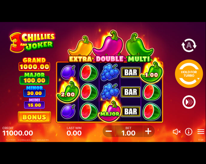 3 chillies and joker: hold and win