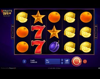3 fruits win: 10 lines
