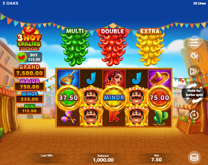 3 hot chillies