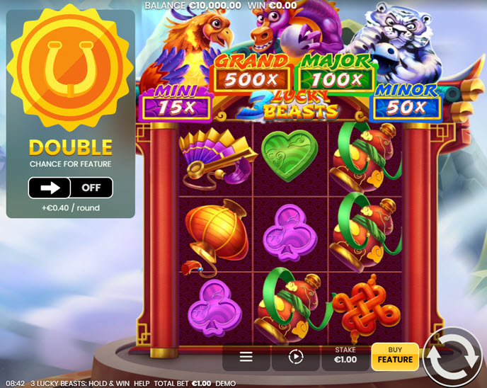 3 lucky beasts hold and win