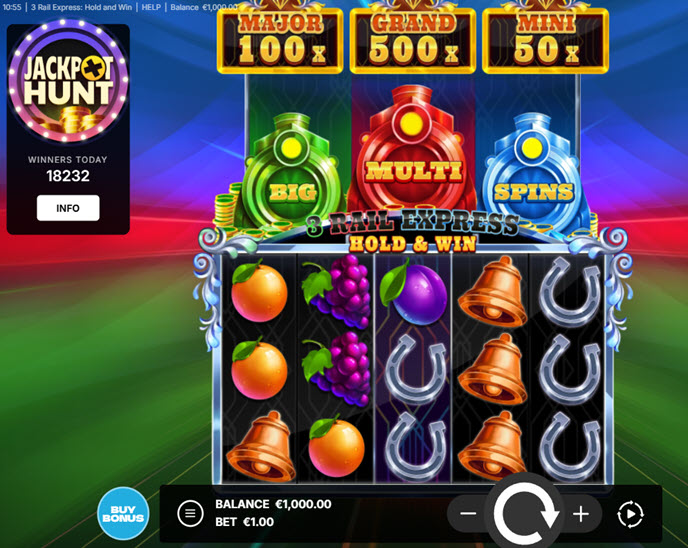 3 rail express hold & win