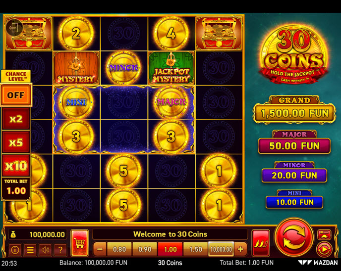 30 coins