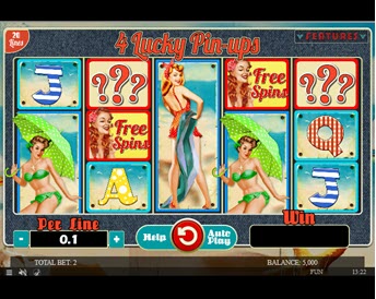 4 lucky pin-ups