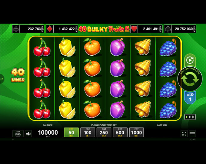 40 bulky fruits 6 reels