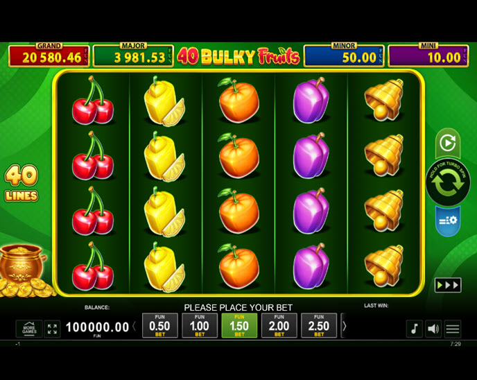 40 bulky fruits golden coins link