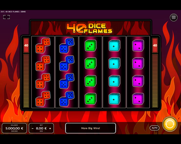 40 dice flames
