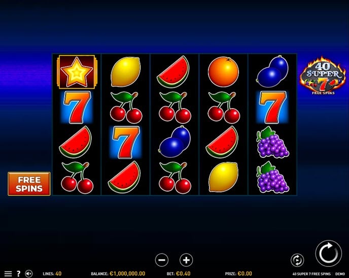 40 super 7 free spins