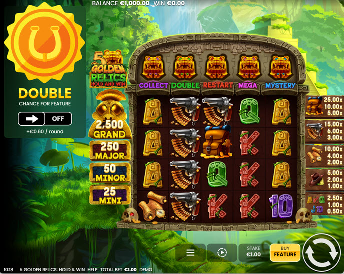 5 golden relics: hold & win
