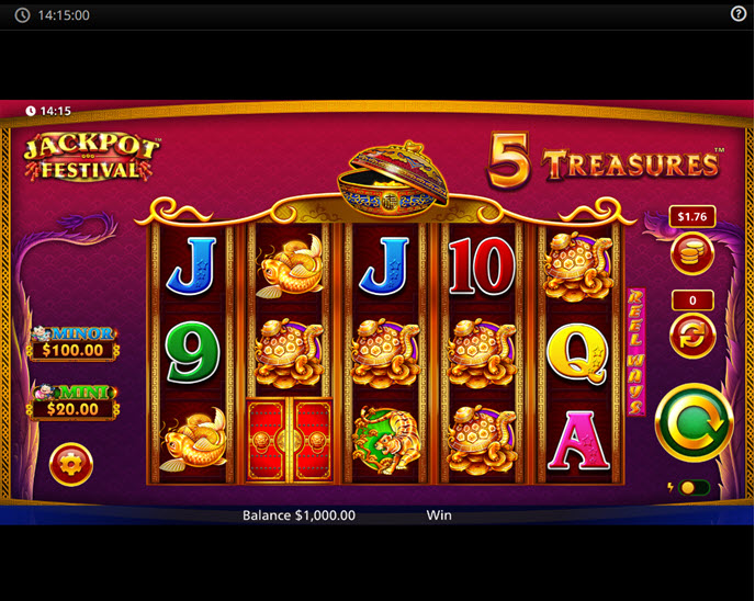 5 treasures jackpot festival