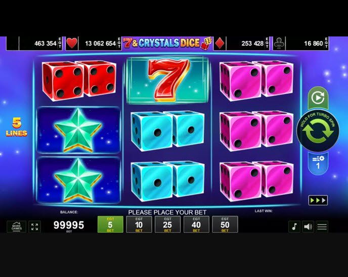 777 & crystals dice