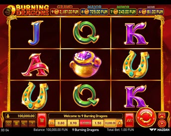 9 burning dragons