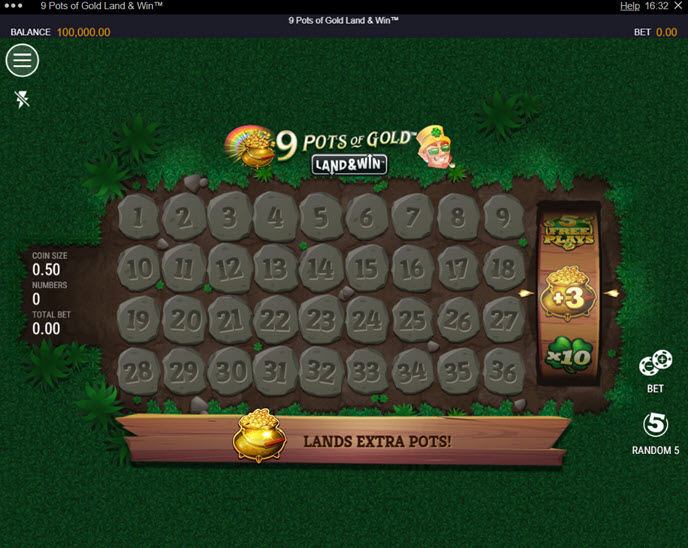 9 pots of gold land & win