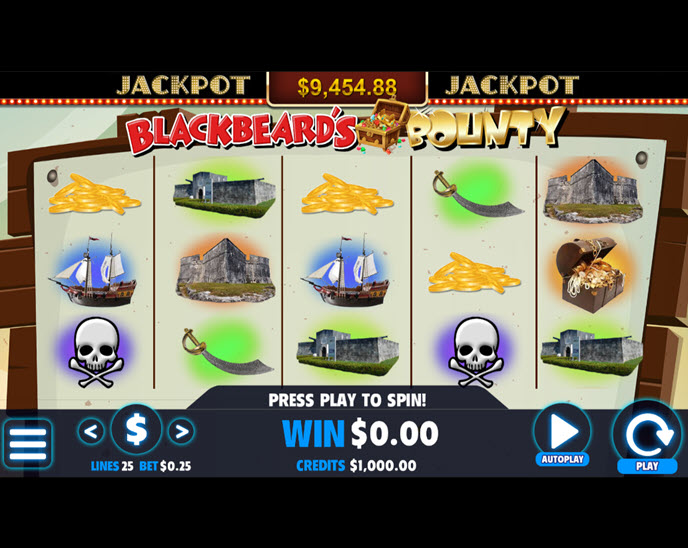blackbeard’s bounty (jackpot software)