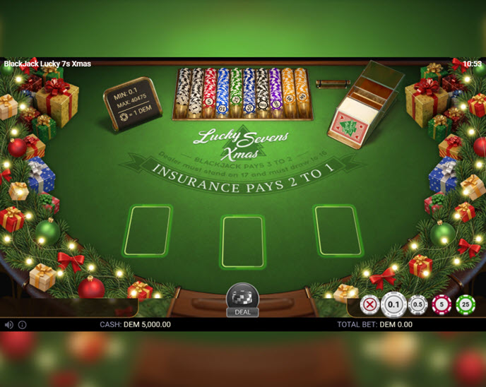 blackjack lucky 7s xmas