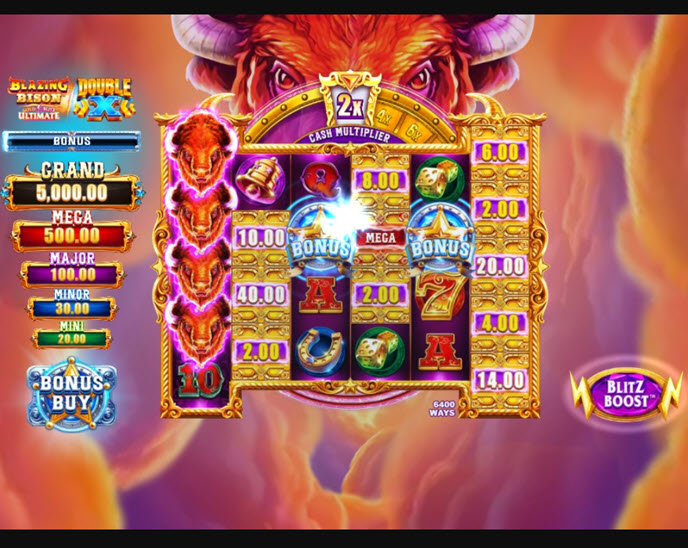 blazing bison gold blitz ultimate double x