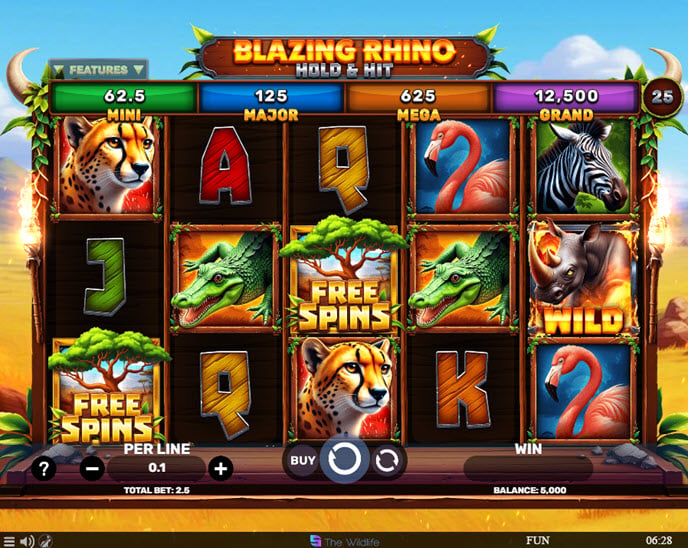 blazing rhino hold & hit