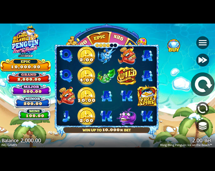 bling bling penguin: ice on the beach