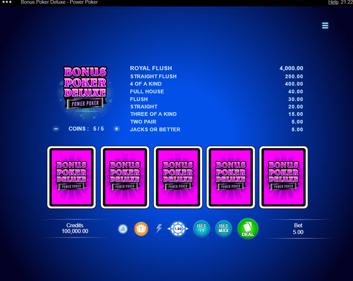 bonus poker deluxe – power poker