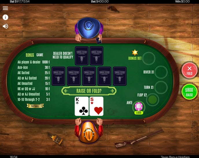 bonus texas hold’em (flipluck)