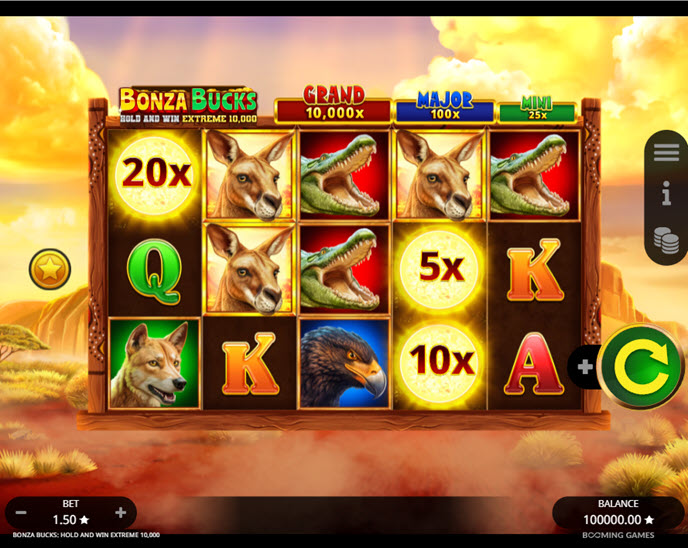 bonza bucks hold and win extreme 10,000