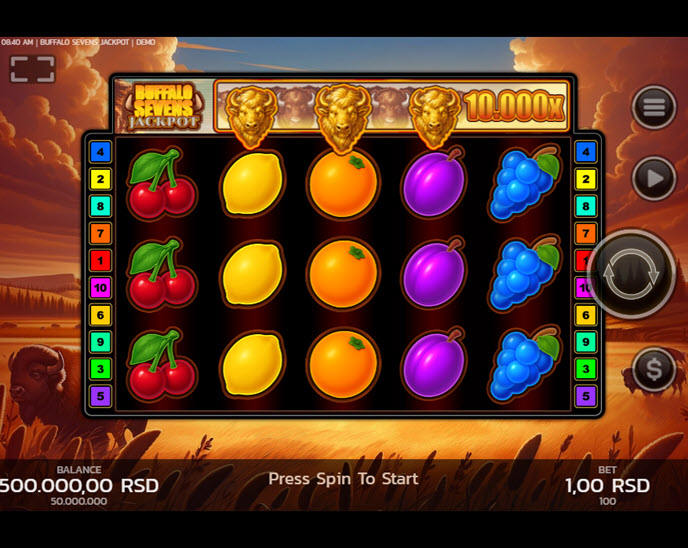 buffalo sevens jackpot