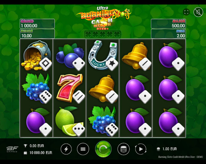 ultra burning slots cash mesh dice