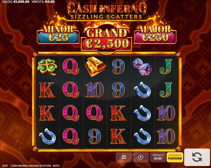 cash inferno: sizzling scatters