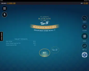 Classic Blackjack with Ten-20