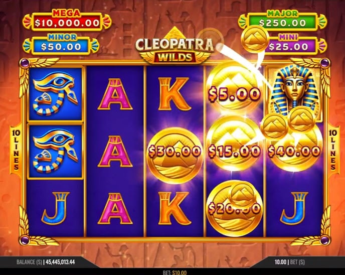 cleopatra wilds: hold and win
