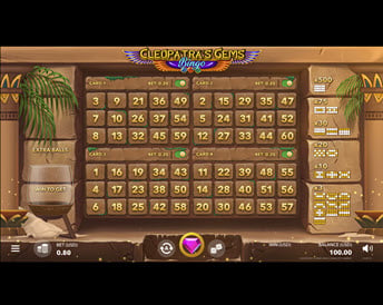 cleopatras gems bingo