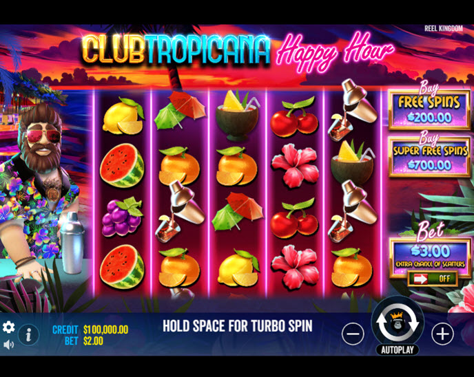 club tropicana happy hour