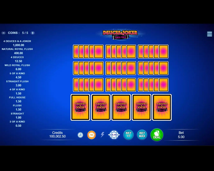 deuces & joker – power poker