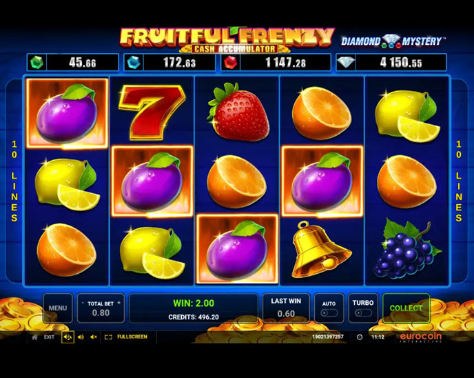 diamond mystery - fruitful frenzy - cash accumulator