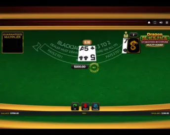 Dragon Blackjack Guaranteed Multiplier Multihand