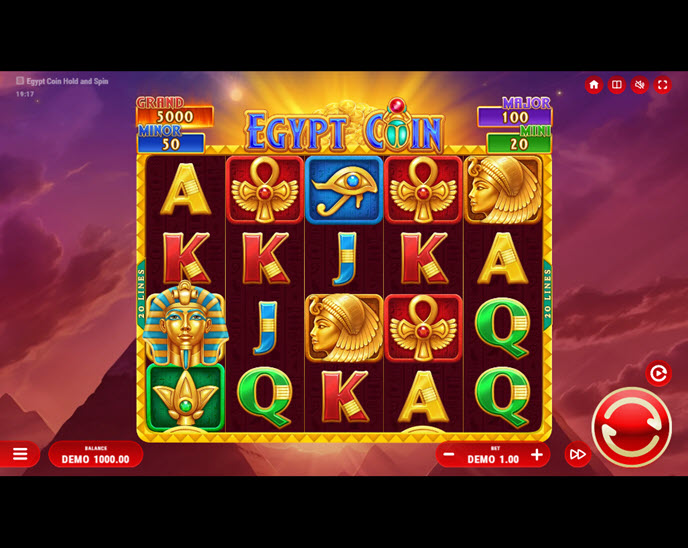 egypt coin hold and spin