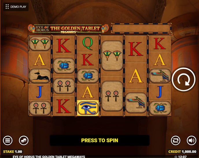 eye of horus the golden tablet megaways
